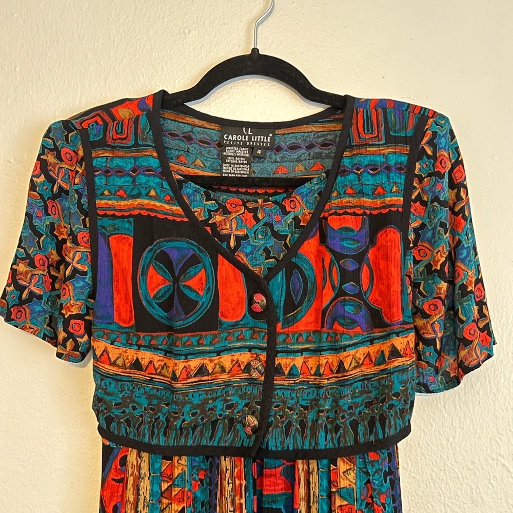 Vintage Carole Little 90’s Patterned dress